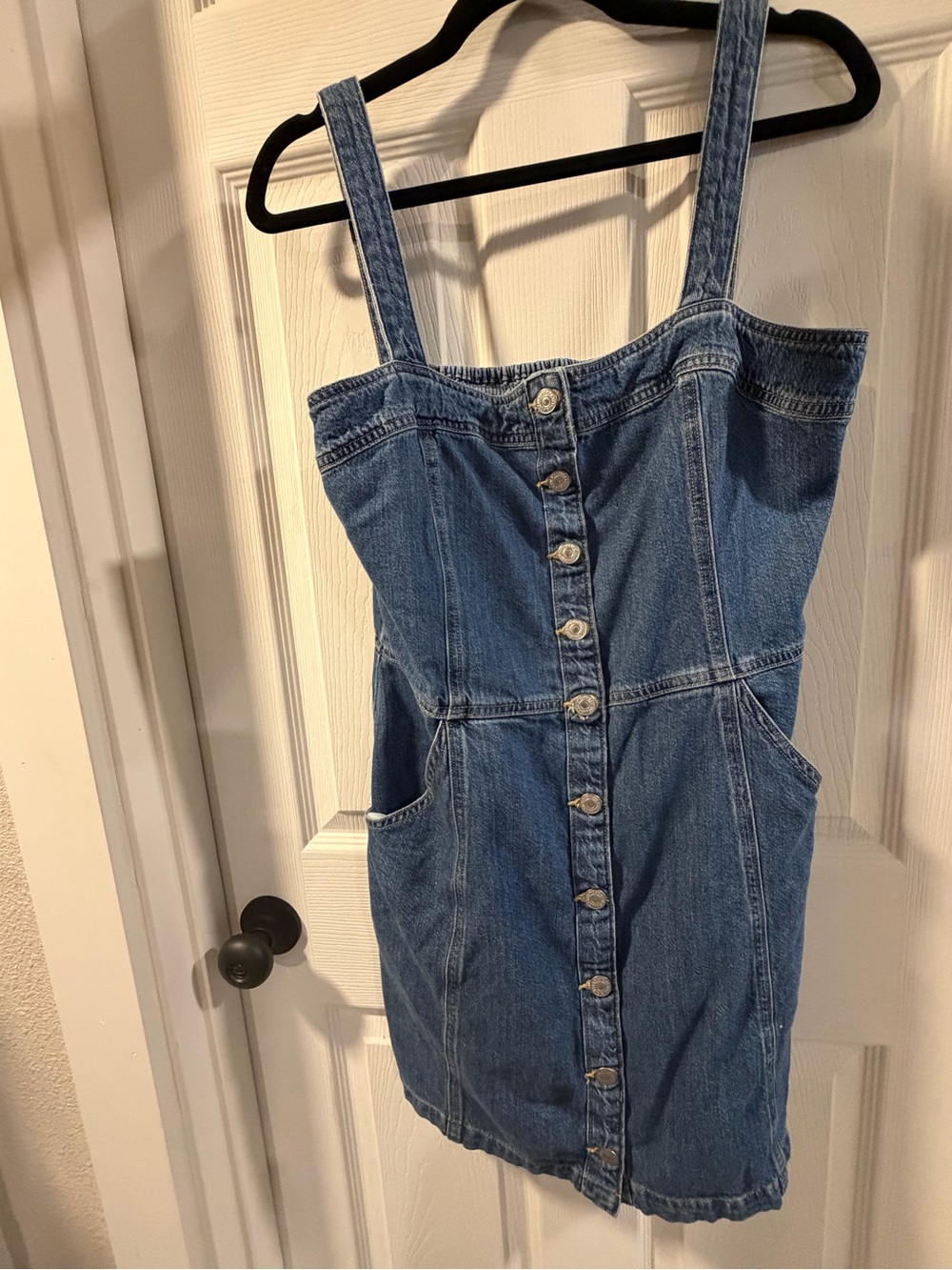 Levi's Blue Denim Button-Front Mini Dress